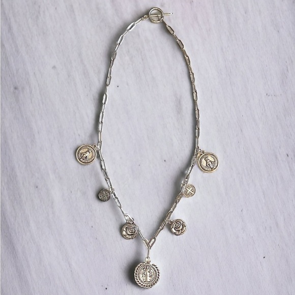 Medallion Religious Charm Necklace - Picture 1 of 8